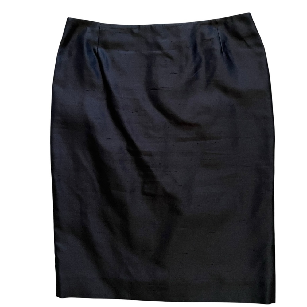 Alexander McQueen Black Slub Silk Pencil Skirt  40(4)
